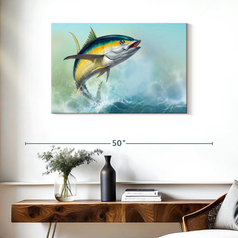 Brampt Tuna And Waves, 24" H x 36" W
