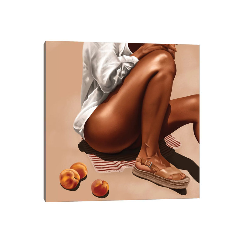 «Peachy Summer» par Teodora Jelenic - impression sur toile tendue, H 12 po x l 12 po x P 0,75 po