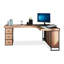 Bureau de direction en L en bois massif de couleur châtaignier clair avec tiroirs-1425533008-1425533011