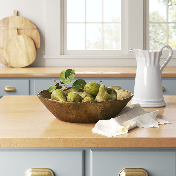 LAVAUK Acacia Wood Fruit Bowl with Pedestal | 12" Dia | Decorative Bowl Used as Centerpiece for