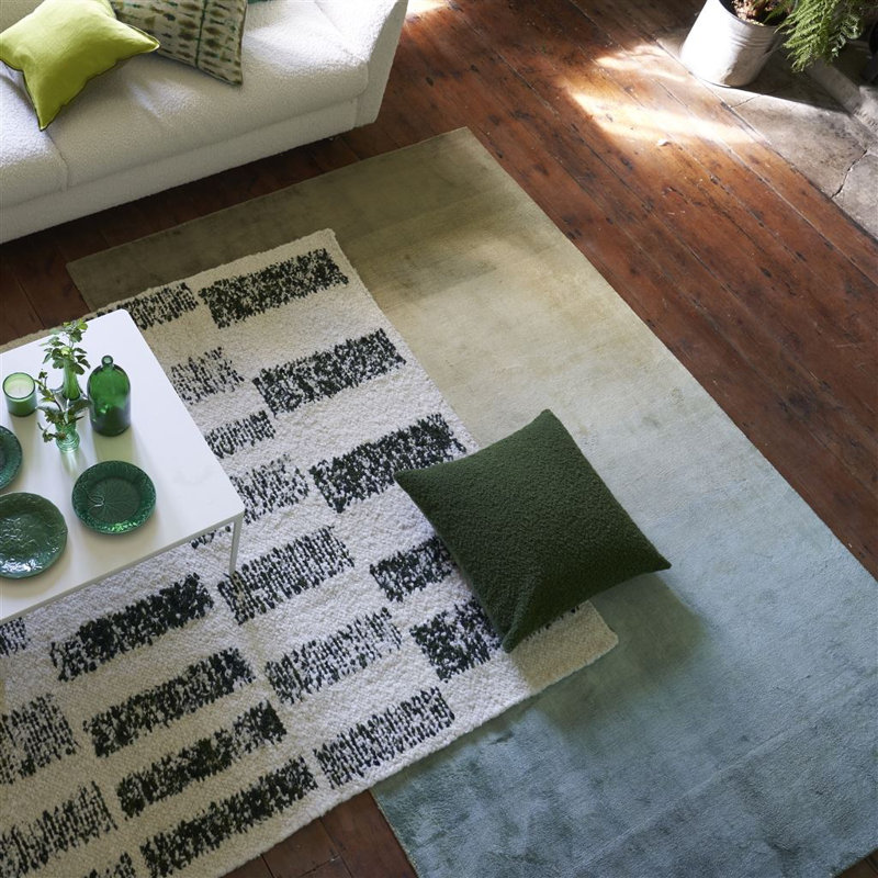 Savoie Vintage Green Rug, Rectangle 5'3" x 8'6"