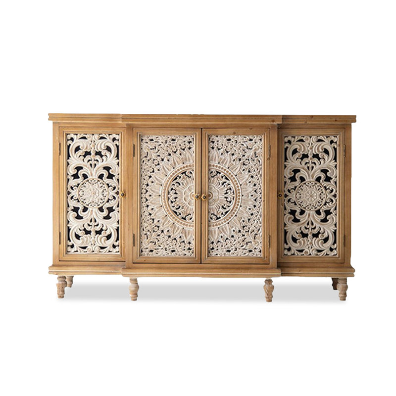 Brown Solid Wood Shoe Cabinet