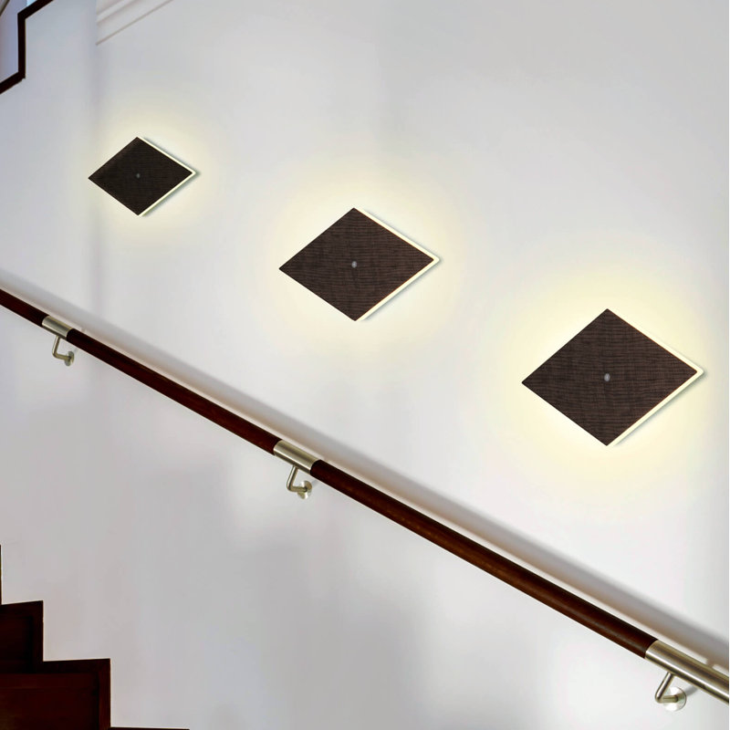 Silva 14-in Integrated LED ETL Certified Wall Sconce Light with Motion Sensor, Dark Wood