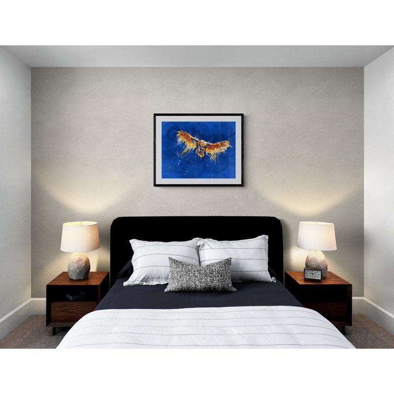 Night Owl, Bird Illustration Print by Flo Meylan, 24" H x 32" W, Wrapped Canvas