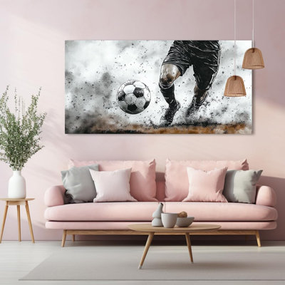 Soccer, art mural pour chambre à coucher, bureau, football, compétition sur toile, impressions sur toile, aire de jeu pour garçons, salon, 20 x 40 pouces