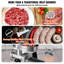 Hachoir à viande électrique, capacité de 2,7 kg/min, avec lame et grille, idéal pour la fabrication de saucisses. Hachoir à viande professionnel en acier inoxydable pour cuisines, restaurants et boucheries.-106588316