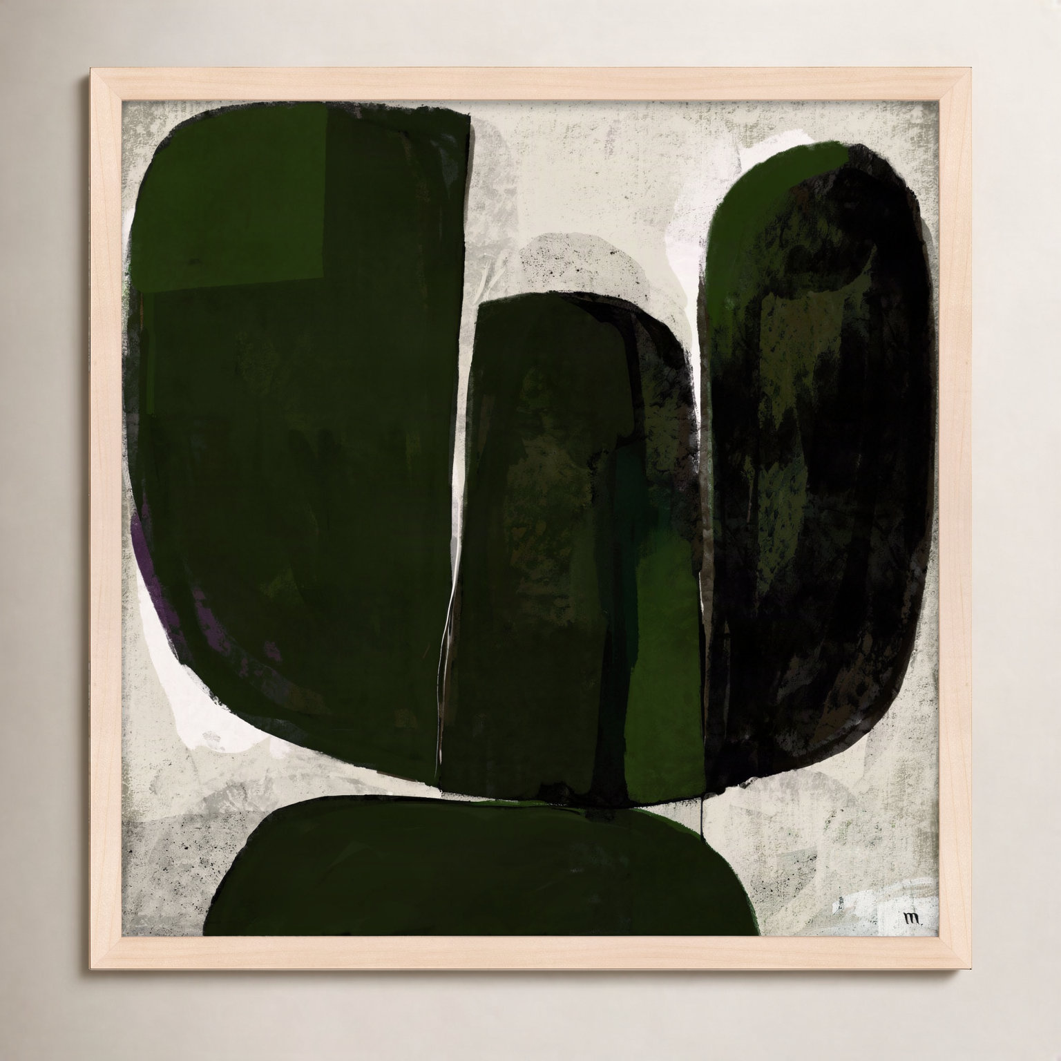 Vanessa "Succulent No. 6" Print, 24" H x 24" W x 1.25" D, Brown