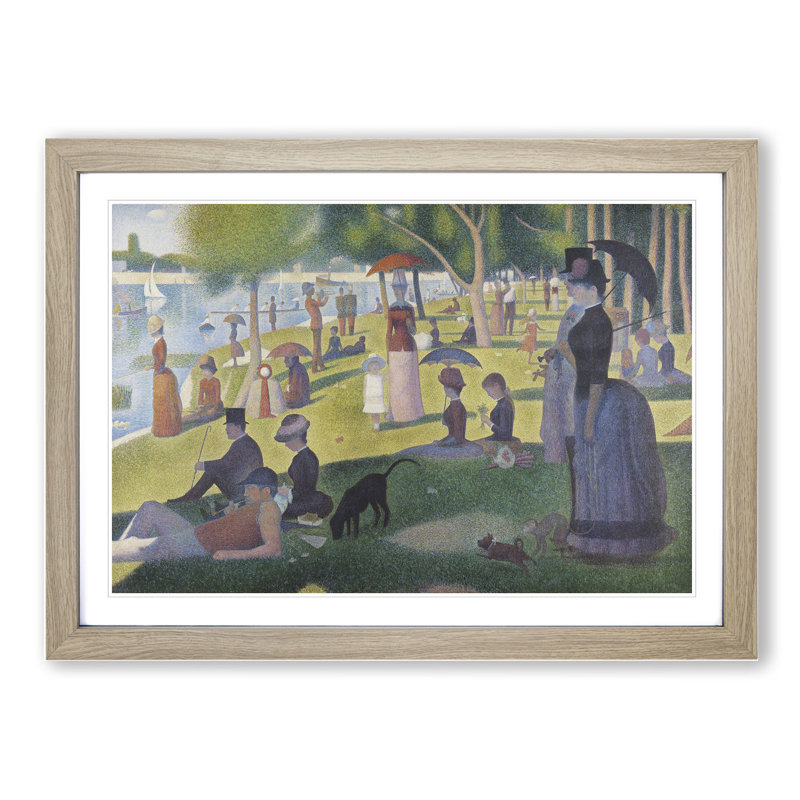 A Sunday on La Grande Jatte by Georges Seurat - Picture Frame Painting, 36cm H x 48cm W x 2cm D, Oak Framed