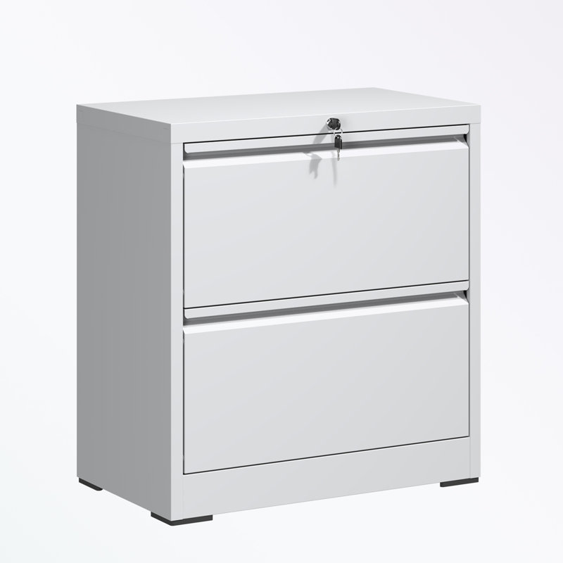 metal frame File Cabinet with 2 Drawers, White