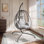 Kirstien Hanging Egg Chair With Stand All-Weather Rattan Wicker Swing Waterproof Cushions