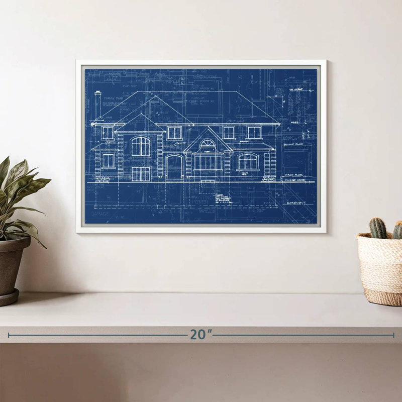 Plan de maison, Cadre flottant blanc, 13 po x 9 po