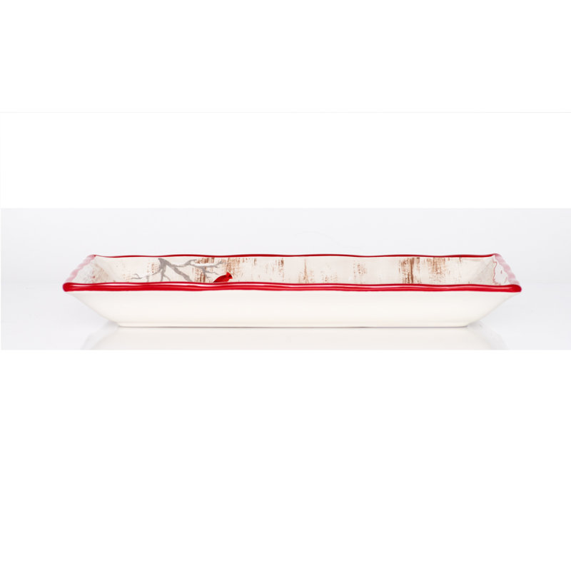Plateau rectangulaire rouge givré rouge vanille