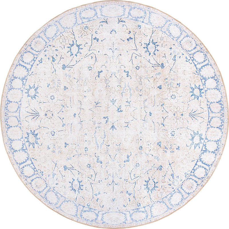Mcclamma Chenille Oriental Indoor Rug, Round 7'7"