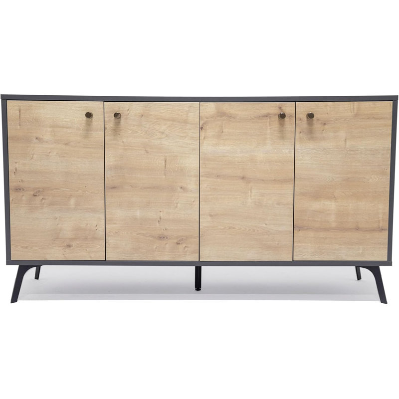 Emma 4 Door Sideboard Gray, Gray