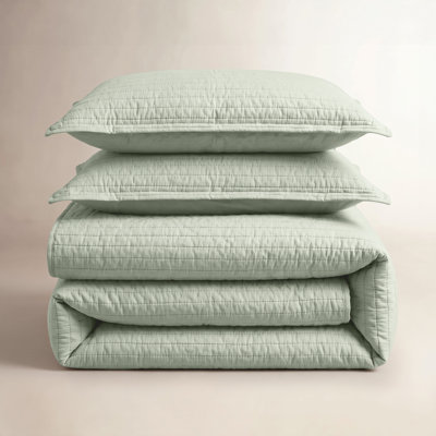 Clara 100% French Linen Channel Quilt Set with Shams