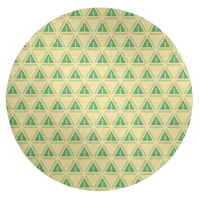 Chenille Geometric Indoor Rug, Round 5'