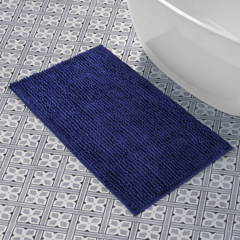 Laura Ashley Butter Chenille Bath Rug, Light Gray, 27" W x 45" L