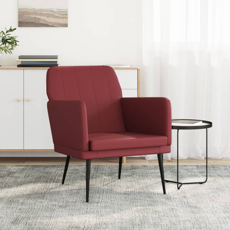 Upholstered Accent Chair, Wine Red