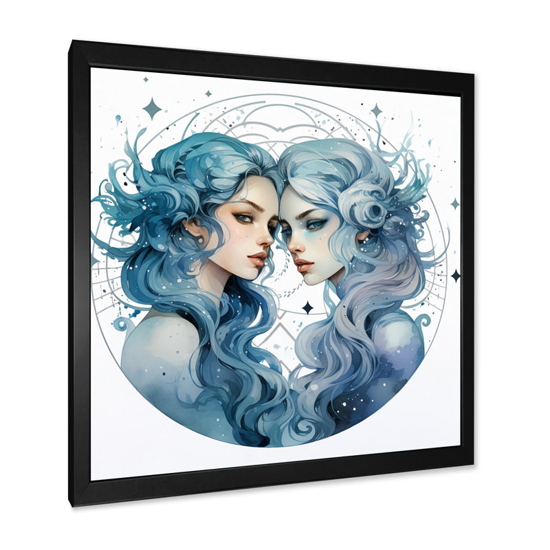 " Astrological Insight II ", Black Single Picture Framed, 16" H x 16" W x 1" D