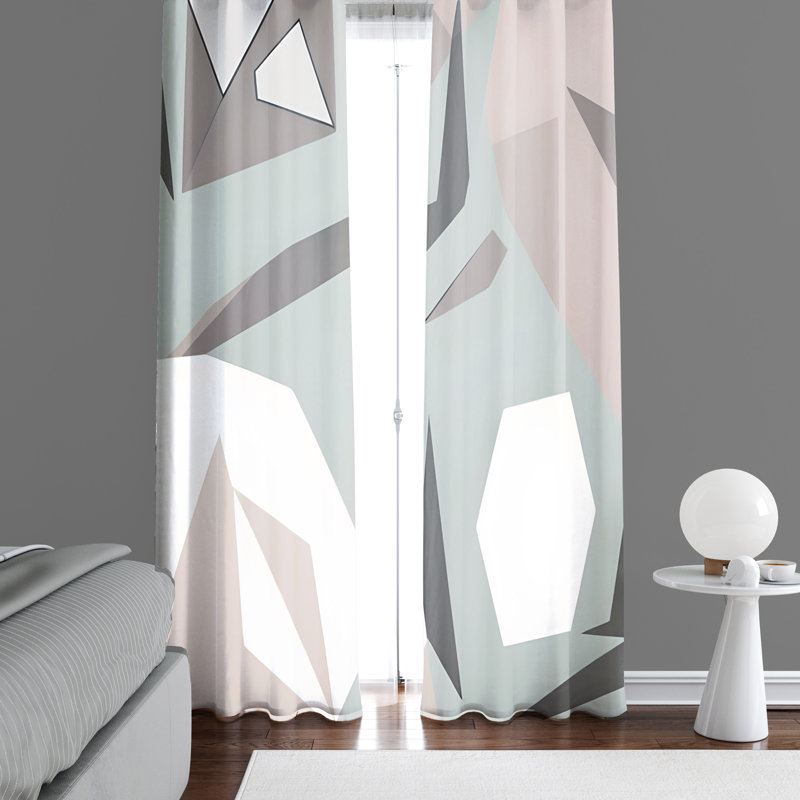 Paire de rideaux semi-transparents en polyester Dhananjay, L 40 po x L 61 po