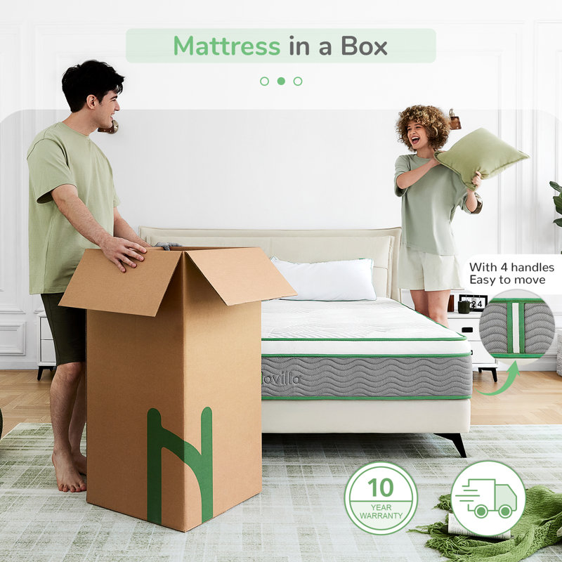 12 Inch Queen Size Cooling Gel Memory Foam Mattress, Medium Firm Feel with Bamboo Charcoal Infused, Queen