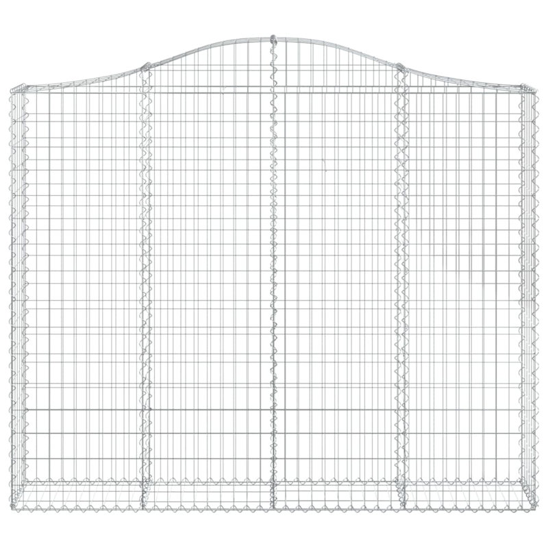 Arched Gabion Baskets 5 Pcs Cm Galvanised Iron, 180cm H x 200cm W x 30cm D
