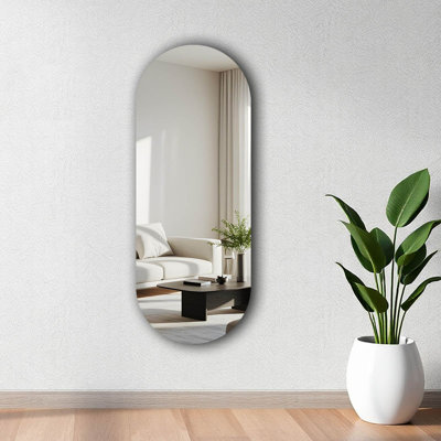 Modern Novelty Wall Mirror, 20 x 53.1 inches | 4 mm Thick Glass with Black EVA Backing (0.8 inches) | Stylish and Functional Home Décor for Living Room, Bedroom, or Entryway | Sleek Design for Contemporary Spaces