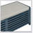 Distressed Shutter Storage Bench with Acacia Veneer for Retro Charm for Living Room, Entryway (Navy)