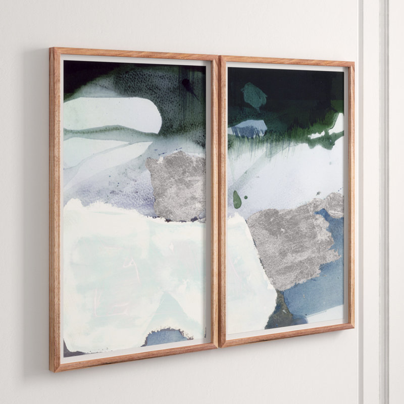 Quartz Diptych Ocean Framed Painting