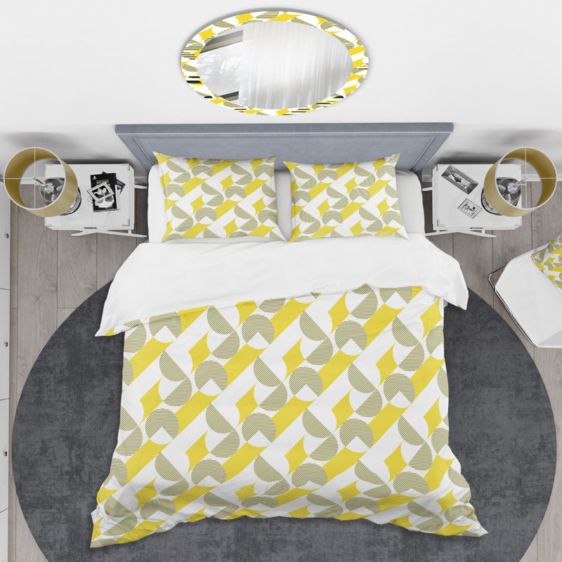 Retro Art Deco - Mid century bedding set - Modern Mid-century Bed cover set, Twin Duvet Cover + 1 Sham
