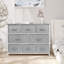 Commode Sorbus avec 8 tiroirs - Meuble de rangement pour la commode pour chambre à coucher, couloir, structure en fer, plateau en bois de ferme rustique, bacs en tissu (gris)