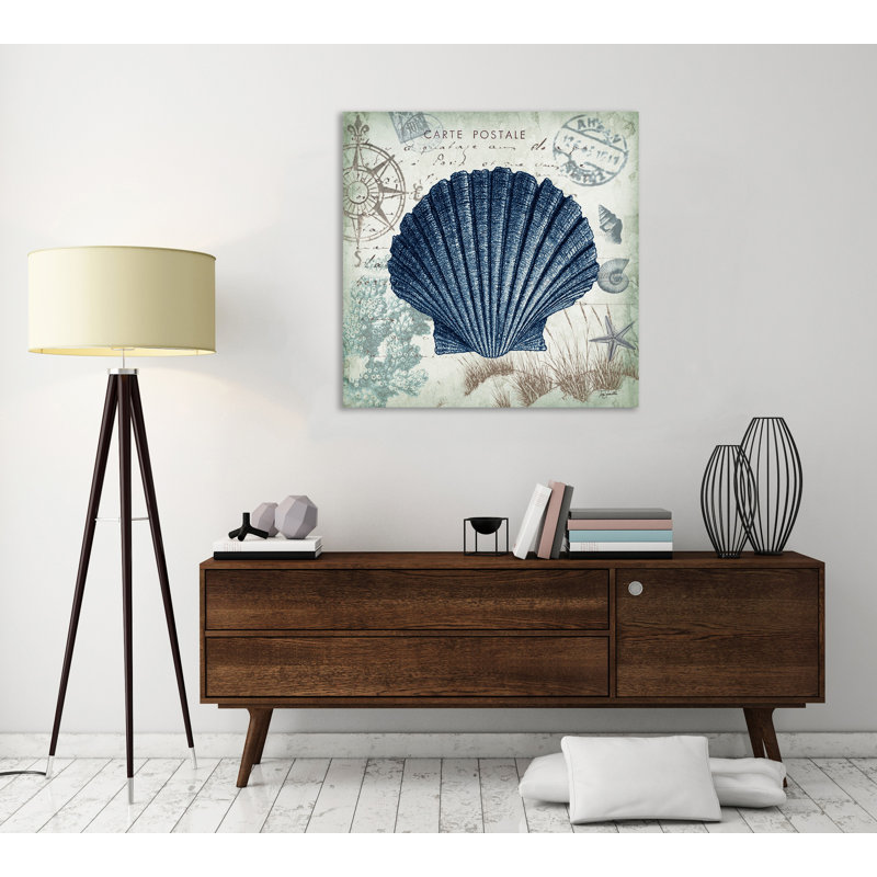 « seaside postal : coquille feston », reproduction d’impression sur toile tendue, H 30 po x l 30 po