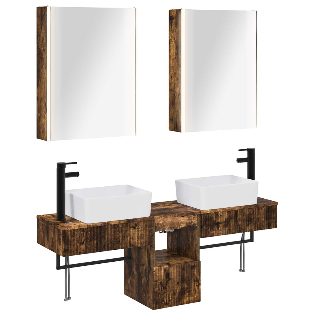 vidaXL Bathroom Cabinet Set 5 pcs 53 x 15.5 x 70 cm Engineered Wood