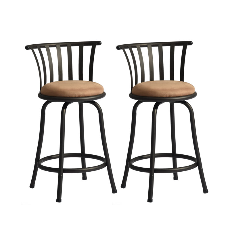 Agda Upholstered Counter Stool with Metal Frame, Rose