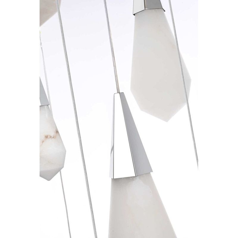Lustre Belab 48 po Belote, H 10 po x l 48 po x P 48 po, Chrome chrome, 37 lumières