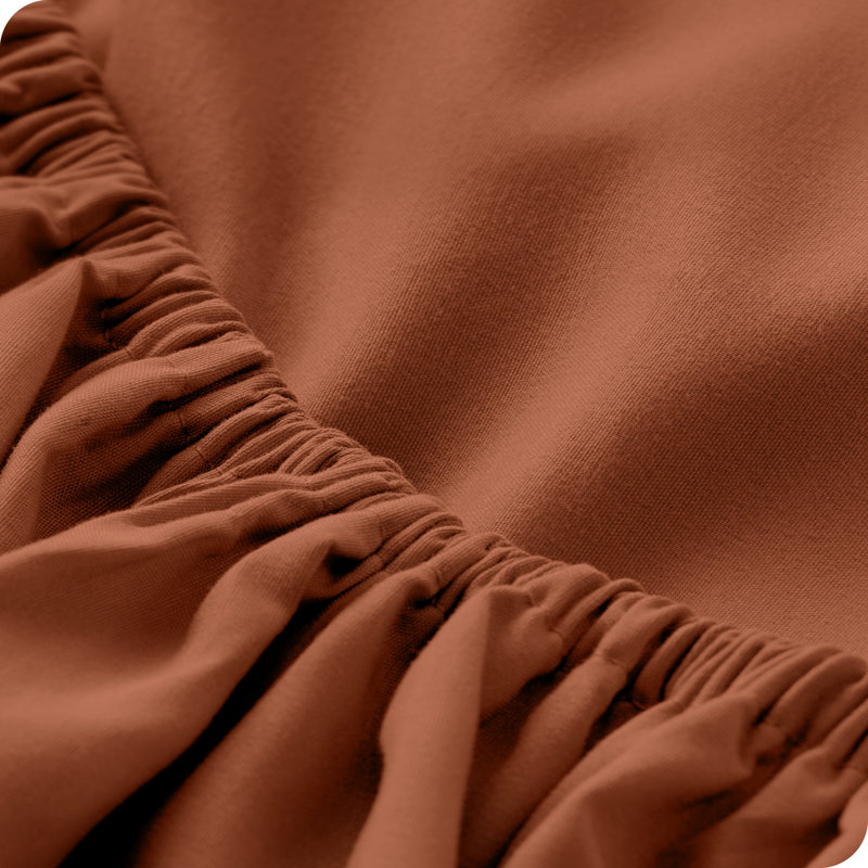 Microfiber Fitted Sheet, Twin Fitted Sheet, Terracotta