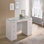 Ensemble de meuble-lavabo en verre blanc avec 1 tiroir 9 pièces