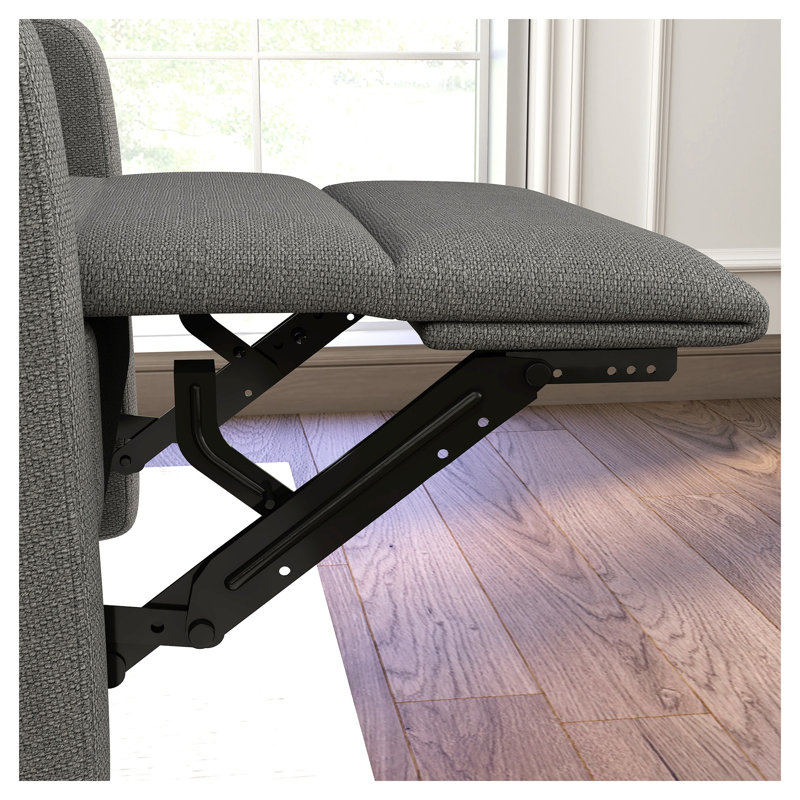 Fauteuil inclinable pivotant électrique gris foncé avec port USB, pivotant à 270° et berçant, idéal pour le salon et la chambre d'enfant.