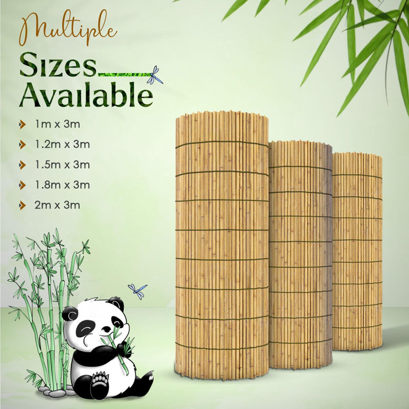 Reed 2cm H x 20cm W Bamboo Fence Panels Included