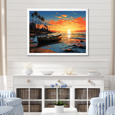 Artondale Coastaltropical Boat At Dusk IV sur impression sur toile