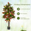 2 pièces de plante artificielle croton de 5 pi avec tronc en bois massif multicolore