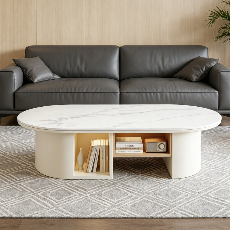 Table basse ovale en ardoise