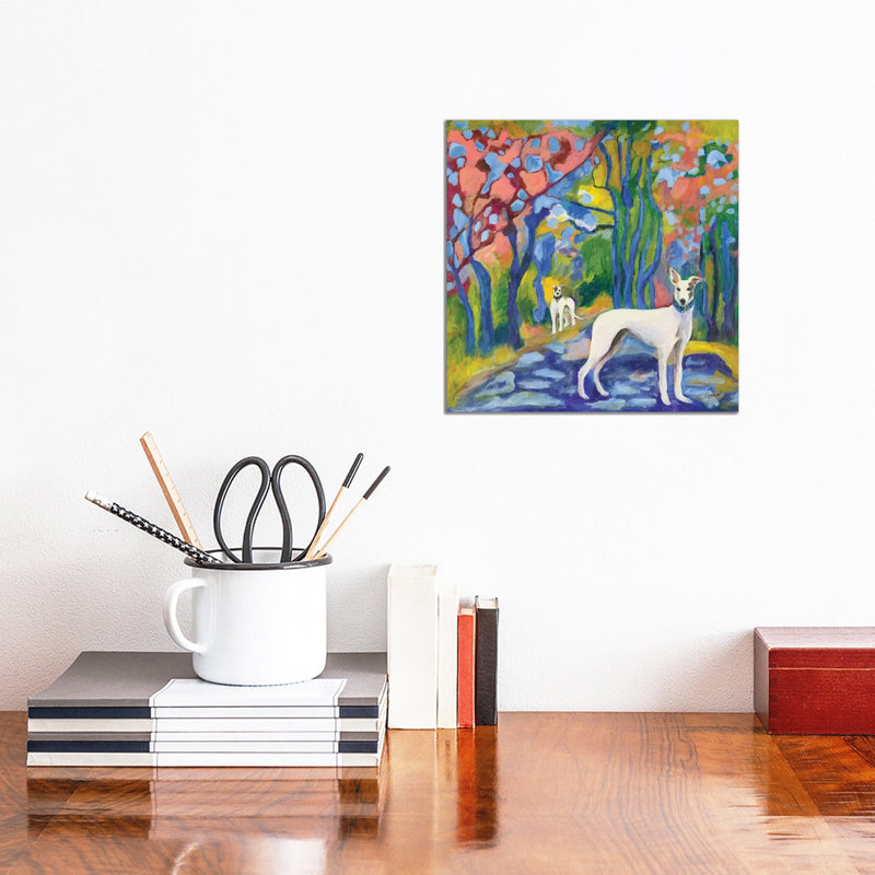 Greyhound Stroll by Connie Collum - Painting on Canvas, Wrapped Canvas, 66.04 cm H x 66.04 cm W x 3.175 cm D