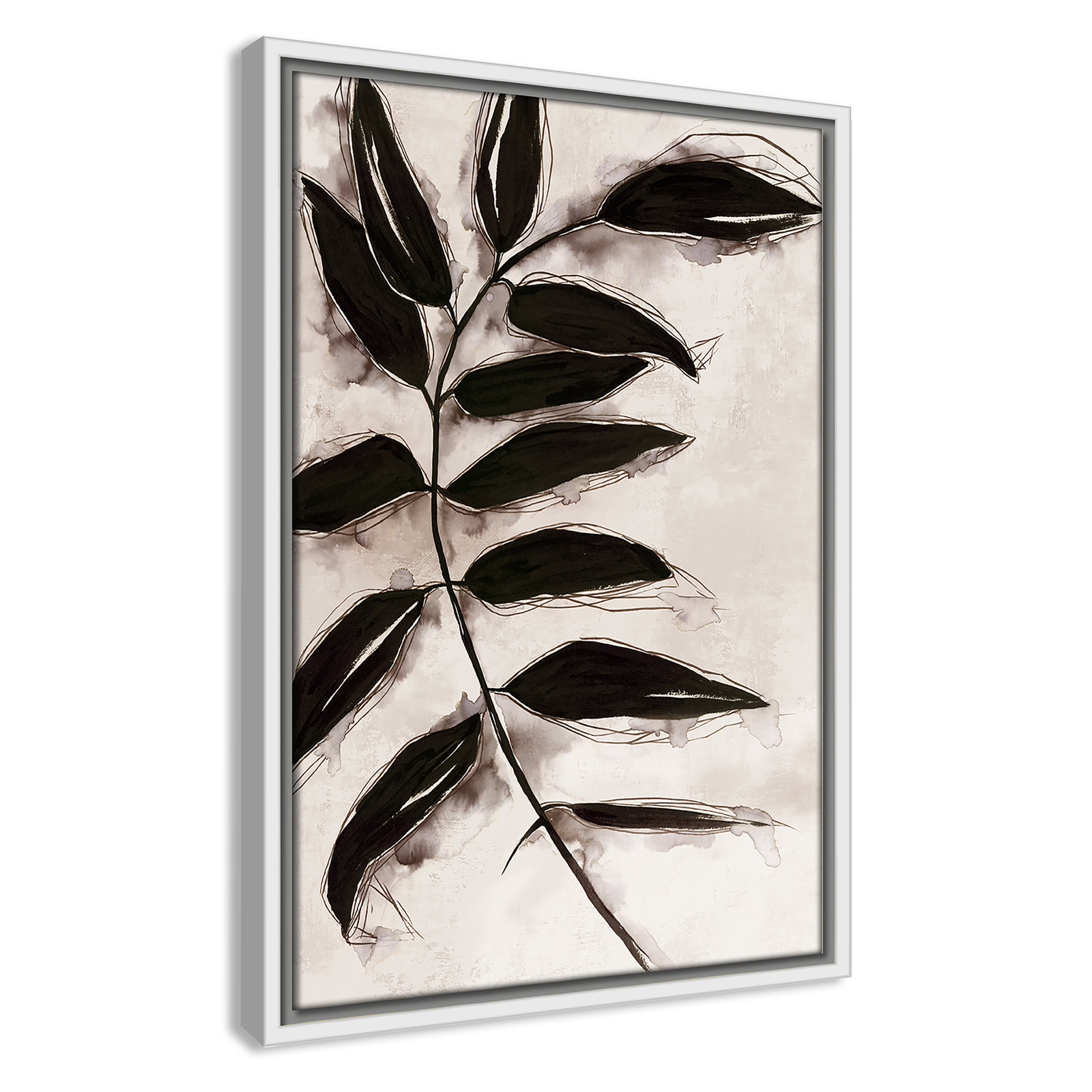 Leaves "Leaves II" Print, 19.5" H x 13.5" W x 2" D, White Framed