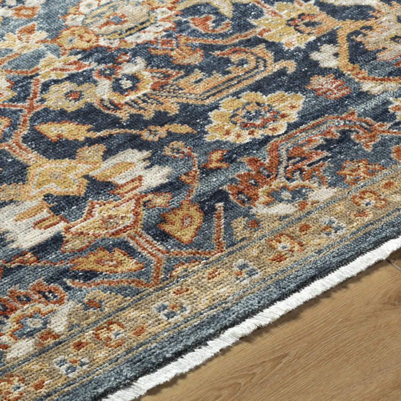 Anelka Hand Knotted Wool Abstract Area Rug in Gray, Rectangle 9' x 12'