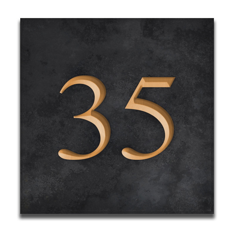 Velia 17.78cm H Stone House Number, 35, Gold