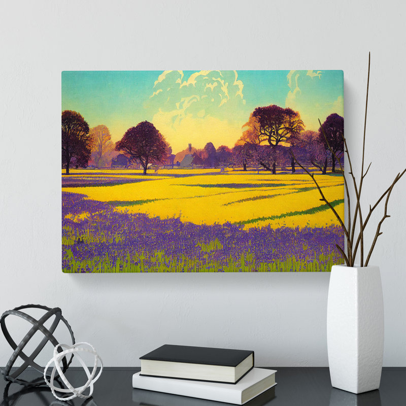 Joyful Bluebell Field - Wrapped Canvas Print, 35cm H x 50cm W x 3cm D