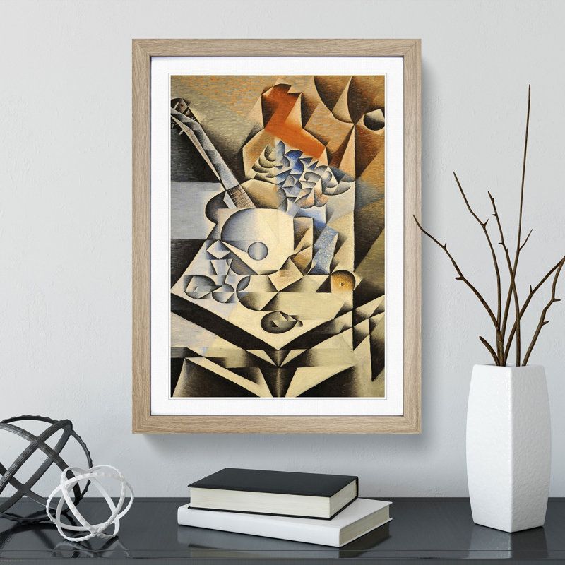 Still Life with Flowers by Juan Gris - Picture Frame Painting, 48cm H x 36cm W x 2cm D, Oak