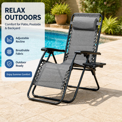 Fauteuils inclinables portatifs pour l'extérieur pour terrasse 2PC