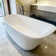 63'' X 29.5'' Matte White Freestanding Soaking Solid Surface Bathtub With Pop-up Drain And Overflow